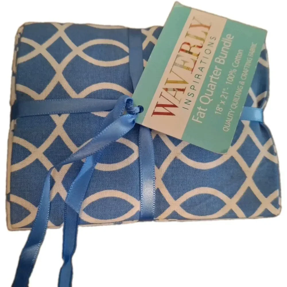 Waverly Inspirations Fat Quarter Bundle Cotton Fabric Blue White 18